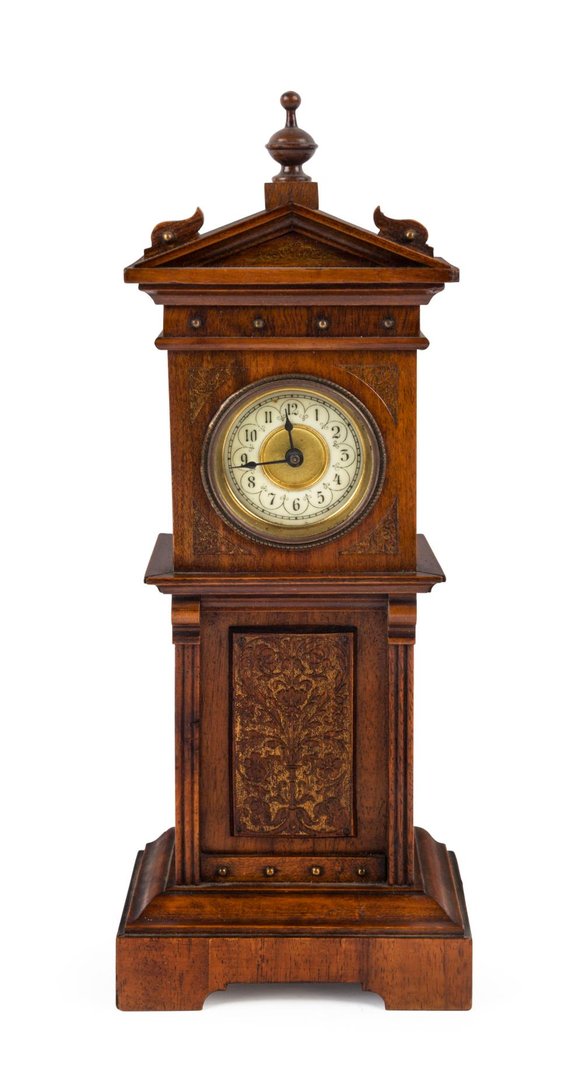 Walnut cased Mantel Clock - late 19th century