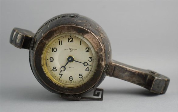 Rare Japanese Ginsei Silver Daikoku Magic Mallet Clock – Seikosha 8-Day – c.1910–1930