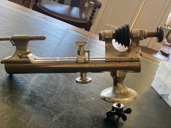 Vintage F.W. Derbyshire 8mm Watchmakers Lathe Set + 17 Collets & Tailstock