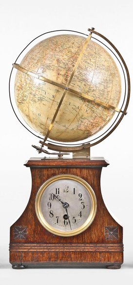 Antique German Terrestrial Globe Clock – c.1890–1900